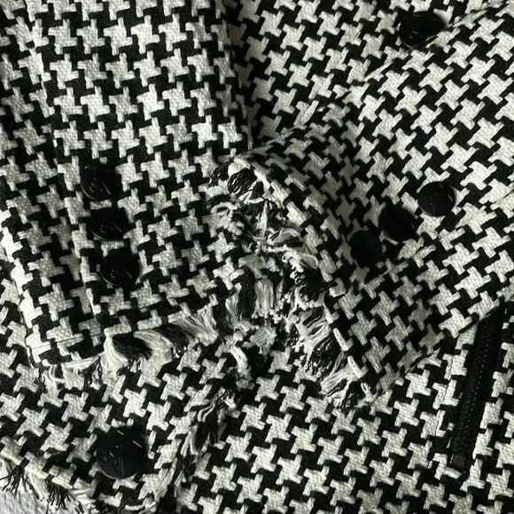 Karl Lagerfeld Paris Tweed Lightweight Motorcycle Jacket Black/White Size XS NWT - Picture 12 of 12